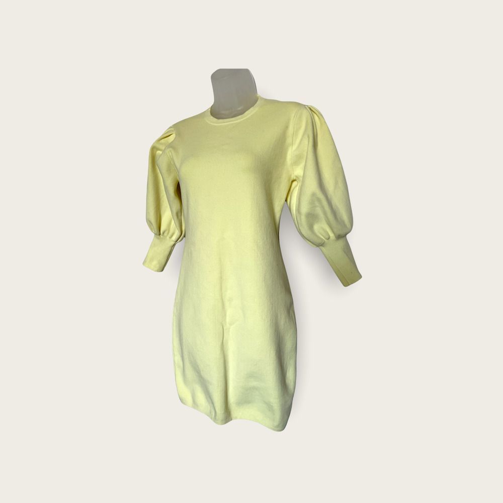 Fashion Nova Lemon Puff Puff-Sleeve Mini Dress